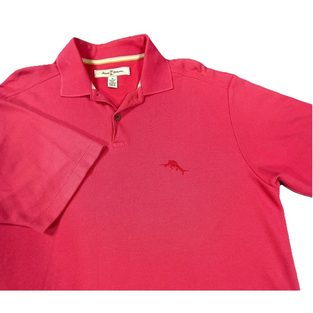 Tommy Bahama Polo Shirt Mens Medium Red Short Sleeve Casual Pima Cotton